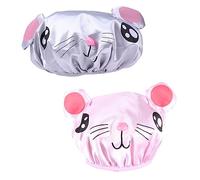 Parliky 2 pièces Bonnet de Bain Garçon Fille Imperméable Doux et Respirant Casquette Élastique pour Lavage des Cheveux et Protection Oreiller pour Garçons et Filles
