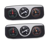 Parliky 2 Pièces Boussole Tableau Bord Voiture avec Thermomètre et Hygromètre Indicateur Précis de Direction et Environnement Accessoire Intérieur Élégant Abs Compatible Modèles Variés