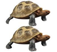 Parliky 2 pièces Figurine Tortue Miniature Plastique Solide Modèle Tortoise Debout Décoration Maison et Jardin Petite Tortue pour Garçon Fille Lot