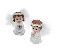 Parliky 2 Pièces Figurines Ange Garçon et Fille avec Statue de Prières Décoration de Noël pour Jardin Intérieur et Extérieur