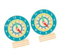 Parliky 2 pièces Horloge Éducative Bois pour Garçon Fille Dapprentissage pour Reconnaître Chiffres et Couleurs Développement Cognitif et Coordination Main Œil