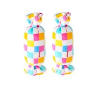 Parliky 2 pièces Jouets à Mâcher Peluche Colorés Forme de Bonbon pour Chiens Molaire Adorable et Accessoire pour Animaux Nettoyage des Dents et Exercice pour Chiots Petits et Moyens