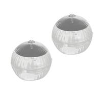Parliky 2 Pièces Lanterne Solaire Sphérique Flottante, Plastique Étanche | Éclairage Extérieur Décoratif, Alimentation Solaire 2v/60ma, Batterie 1.2v/600ma, Effet Lotus Coloré