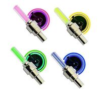 Parliky 2 Pièces Lumières de Pneus Vertes pour Voiture Vélo Motorisé Roue Étanche Facile à Installer Compatible Valves Américaines et Anglaises