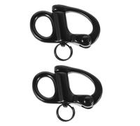 Parliky 2 Pièces Manille à Ressort Fixe Acier Inoxydable Lot de Manille Pivotante Robuste à Dégagement Rapide pour Gréement de Bateau et Ancrage