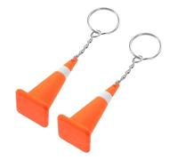 Parliky 2 pièces Mini Porte-clés Cône de Circulation de Accessoire de Construction Décoratif Léger pour Clés à Dos et Décoration Intérieure