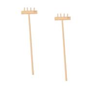 Parliky 2 pièces Mini Râteaux Zen de Jardin Accessoires de Bac à Sable avec Quatre Dents Outils Décoratifs pour et Jardinage Garçon Fille Mini Râteaux de Bureau Élégants et