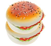 Parliky 2 pièces Modèle Burger Artificiel Simulation Alimentaire Réaliste Décoration Cuisine et Accessoires Photo Décompression et Outil Pédagogique
