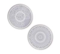 Parliky 2 pièces Moule à Coaster DIY Silicone Moule Artisanat et Compact avec Motifs Mandala pour Dessous de Créatifs et Réutilisables Adapté à Tasses Verres