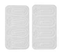 Parliky 2 Pièces Moule Silicone Marque-page Chat Patte Moule Résine Flexible pour Loisirs Créatifs Accessoires Papeterie DIY Cadeau Amoureux de Lecture
