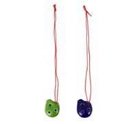 Parliky 2 Pièces Ocarina Alto C Céramique avec Lanière Flûte Instrument à Vent Facile à Apprendre pour Débutants Naturel et Protection Couleur Aléatoire