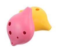 Parliky 2 Pièces Ocarina Six pour Garçon Fille et Adultes Instrument à Vent Résine Facile à Jouer pour Débutants et Apprentissage Musical Lot de Rose et Jaune