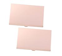Parliky 2 pièces Porte Cartes Alliage Aluminium Étui Portable pour Cartes de Visite et Crédit Organisateur Professionnel Doré pour Bureau et Voyage
