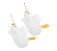 Parliky 2 pièces Porte-clés Peluche Canard Lot de Décoration Suspendue Légère pour Sac à Dos Cadeau Noël Maman Ornement Doux