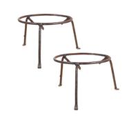 Parliky 2 Pièces Support avec pour Robuste Acier Rond Anneau Triangulaire Trépied Cuisson de Extérieur Feu de Camp pour Barbecue et Foyer de Camping