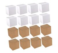 Parliky 20 pièces Boîte Cadeau Kraft Carrée Carton Kraft pour Bijoux Bonbons et Petits Cadeau Polyvalent pour Mariage Anniversaire et Fêtes