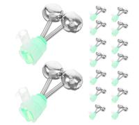 Parliky 20 Pièces Cloches Alarme pour Canne à Clip Plastique sans Dommage Double Cloche Alerte de Nuit et Mer