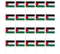 Parliky 20 pièces Drapeaux Palestiniens à Main avec Hampe Plastique Petits Drapeaux à Agiter pour Événements Sportifs et Décorations Polyester