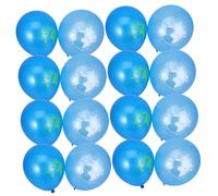 Parliky 20 Pièces Lot de Ballons Latex Décoratifs avec Impression Carte Monde Bleu et Bleu Foncé Fournitures de Fête et Décoration Rentrée Scolaire pour Salle de Classe et Événements