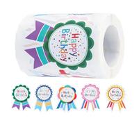 Parliky 200 Pièces Autocollants Joyeux Anniversaire Autocollants Récompense Fête Anniversaire Décoratifs pour Cartes Enveloppes Sacs Cadeaux