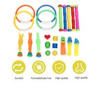 Parliky 21 pièces Set de Jouets de Plongée pour Garçon Fille Anneaux Bâtons et Pieuvres Colorés pour Piscine Jeux Aquatiques Éducatifs Débutants Plastique Sûr et Facile Couleur Aléatoire
