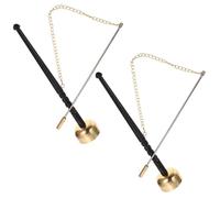 Parliky 2pcs Instrument de Musique Bouddhiste Yin Qing en Cuivre Long Manche, Accessoire de Temple Pratique et Facile à Transporter pour Prières et Contemplation