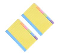 Parliky 2pièces Bloc-notes Autocollant Lot De Multifonctions Papier Adhésif à Base Eau Repositionnable Couleurs Assorties Fluo