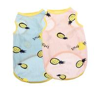 Parliky 2pièces Gilet De Vêtements pour Petits Chiens Et Chats De Respirant Et Léger pour Printemps Réduit La Perte De Poils Et Préserve Votre Intérieur