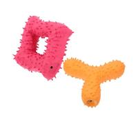 Parliky 2pièces Jouets Squeaky pour Chiens Jouets Interactifs Geométrique pour Mâcher Et Éduquer Les Chiens pour Jeu Et Entraînement Couleurs