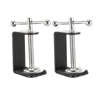 Parliky 2pièces Pince de Bureau C Métal Inoxydable Serre-joint Robuste pour Fixation Stable de Support Micro sur Table Lot