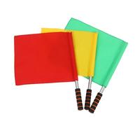 Parliky 3 Pièces Drapeaux de Signalisation pour Course Acier Inoxydable Rouge Drapeaux Portatifs Durables pour Arbitres et Commissaires pour Sports Extérieur