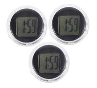 Parliky 3 pièces Montre Numérique Étanche Mini à Coller pour et Voiture Affichage Heures et Horloge Compacte pour Tableau de Bord Suv et Vélo