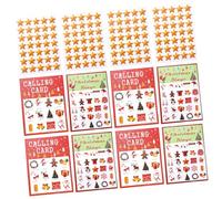 Parliky 37 Pièces Cartes de Bingo Papier pour Fête de Noël et Développement Intellectuel Motifs Colorés et Variés Jeu Interactif pour Joueurs Format