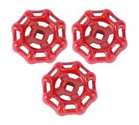 Parliky 3pièces Poignée de Vanne Fonte Rouge Roue de Manœuvre pour Fermeture Poignée de Robinet et Pratique Accessoire de Remplacement pour Soupape et Robinet Extérieur