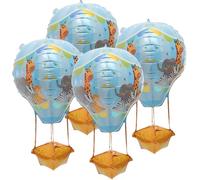 Parliky 4 Ballons en Aluminium 4D Montgolfière Animaux Décorations Colorées pour Fête d'Anniversaire Garçon et Filles Ballon Léger et Solide Kit de 4 Pièces pour Décoration Intérieure