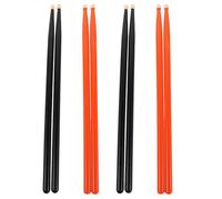 Parliky 4 Paires de Baguettes de Batterie 5A en Érable et Bouleau Maillets en Bois Couleurs Orange et Noir Outil de Percussion Polyvalent pour Batterie Acoustique Caisse Claire