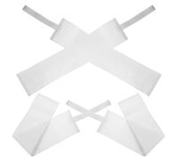 Parliky 4 pièces Brassard de Capitaine de Football Ajustable Brassard Sport Résistant et Lavable Bande Deuil Blanche DIY pour Joueurs Équipe de Basket Hockey et Baseball