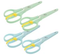 Parliky 4 pièces Ciseaux de Sécurité Acier Inoxydable Multi-fonctions Ergonomiques et Antidérapants pour Garçon Fille pour Bricolage École et Maison