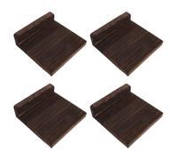 Parliky 4 Pièces Étagère Murale Flottante 5 X 5 en Bois Rustique Petite | Finition Café, Rangement Compact pour Salle de Bain, Montage Inclus et Notice Simple
