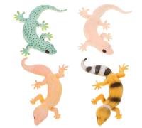 Parliky 4 pièces Figurines Lézards Réalistes Plastique Lot de Jouets Reptiles Simulation Décoration Jardin et Bureau Accessoires Apprentissage