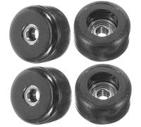 Parliky 4 pièces Finger Skateboard Wheels Set Plastic and Stainless Steel Roller Toy for and Adults Stress Relief Fingertip Game Accessory Compact Finger Roller for DIY Keychain Crafting