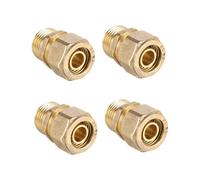 Parliky 4 pièces Kit de Raccords Cuivre Robustes Filetés Extérieurs pour Tuyaux Flexibles Adaptateurs Durables Haute Résistance Anti-Corrosion Installation Facile pour Eau Gaz et Huile