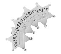 Parliky 4 pièces Lot de Badges Shérif Alliage de Zinc Épingles Décoratives Étoile à Six Pointes Accessoires Costume Police pour Halloween et Cosplay