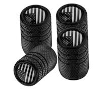 Parliky 4 pièces Lot de Bouchons Valve Aluminium Alliage Drapeau Américain pour Pneus Voiture Protection Antipoussière Robuste