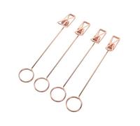 Parliky 4 Pièces Lot de Pinces Métalliques Double Tête pour Photos et Notes Porte Numéros de Table Polyvalent pour Mariage et Bureau Design et Élégant Facile à Transporter et Organiser