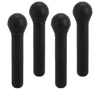 Parliky 4 Pièces Microphone Garçon Fille Plastique Réaliste Faux Micro Pretend Play pour Anniversaire Halloween Noël Karaoké Cosplay Entraînement Discours
