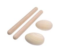 Parliky 4 pièces Percussion Musicale Bois pour Garçon Fille Bâtons de Rythme et Œufs Maracas Jouets Bois pour Débutants Garçon Fille