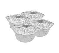 Parliky 4 pièces Plat Papier avec Couvercle Résistant Haute Température pour Barbecue Portable Cuisson et Rôtissage Plein Air Ustensile Pratique pour Barbecue Intérieur et Extérieur