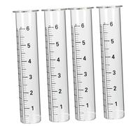 Parliky 4 Pièces Pluviomètre Verre Transparent avec Échelle Claire Tube de Mesure Précis pour Jardin et Extérieur Collecte et Calcul Facile Pluie