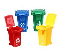 Parliky 4 pièces Poubelle Éducative pour Garçon Fille Mini Bac des Déchets Plastique Aide Cognitive Ludique pour Garçons et Filles